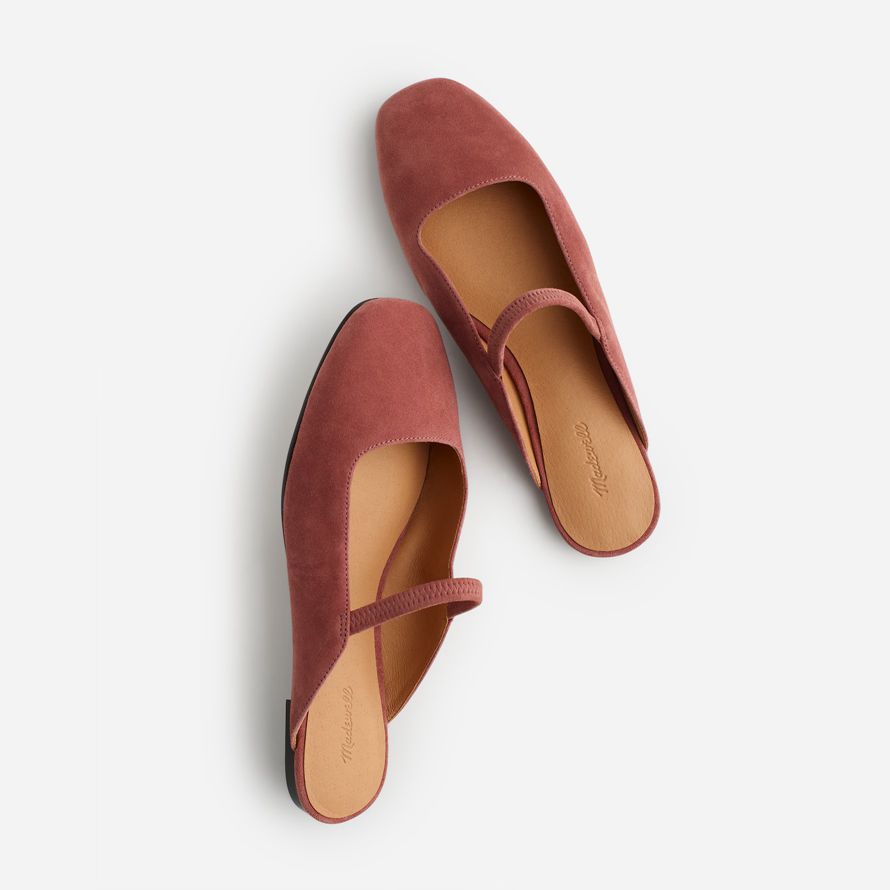 womens madewell the greta ballet flat mule rose