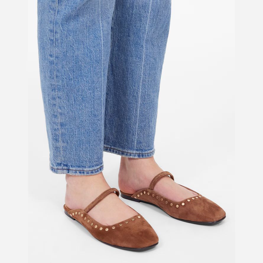 brown womens madewell the greta ballet flat mule