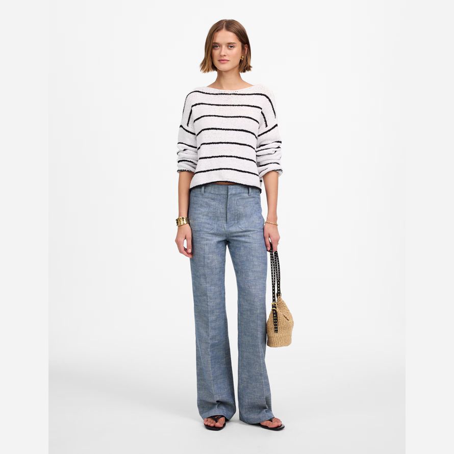 madewell straight-flare womens pants blue