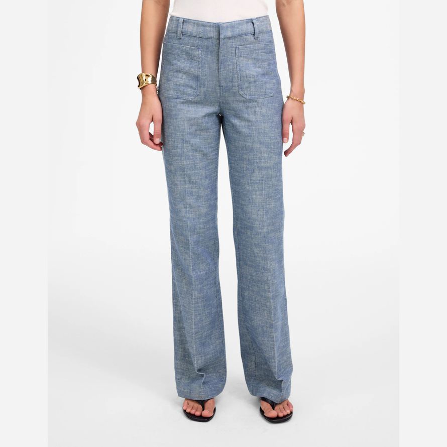 madewell straight-flare womens pants blue