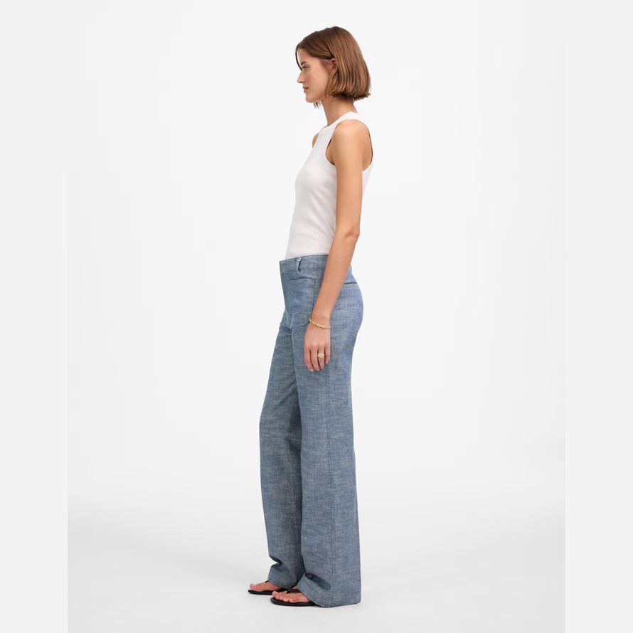 madewell straight-flare womens pants blue