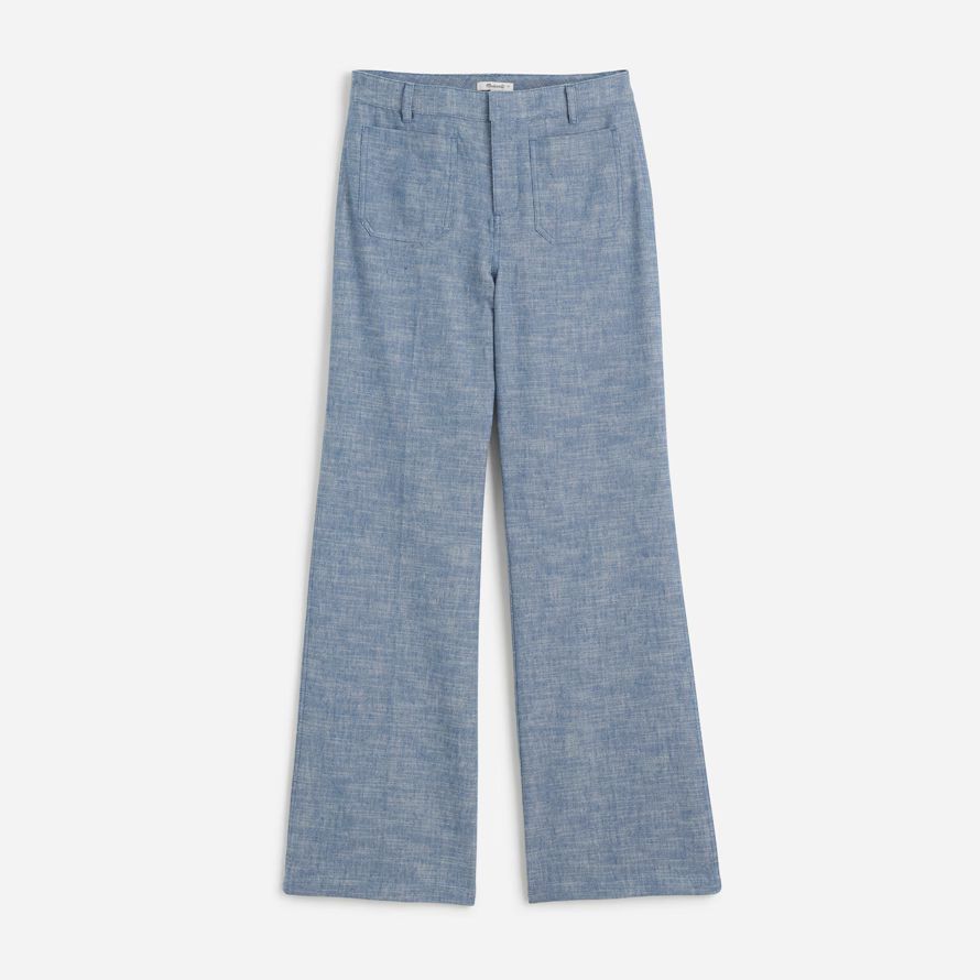 madewell straight-flare womens pants blue