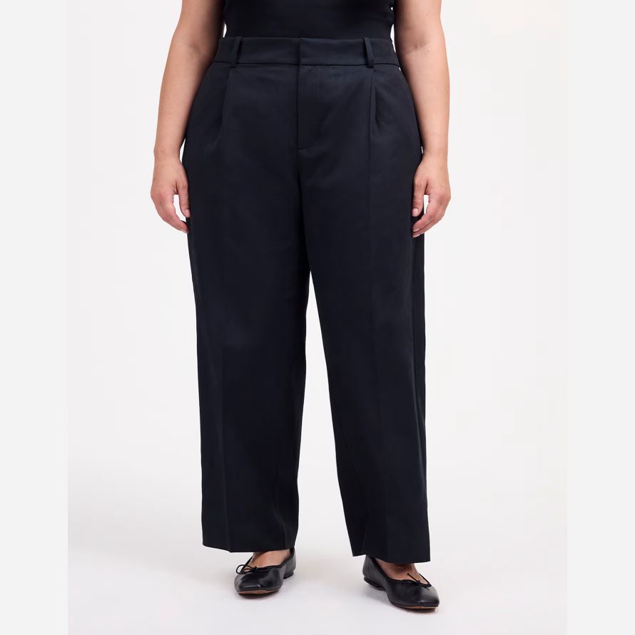 madewell plus slouchy straight womens pants black