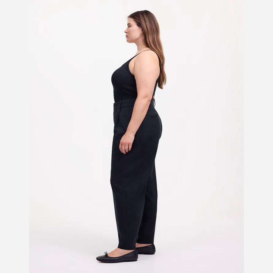 madewell plus slouchy straight womens pants black