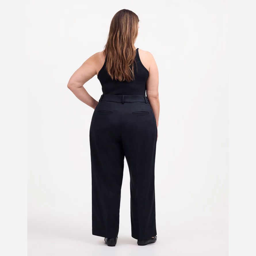 madewell plus slouchy straight womens pants black