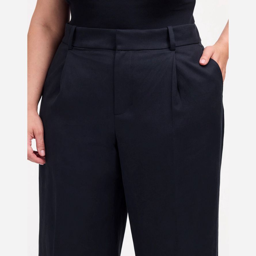 madewell plus slouchy straight womens pants black