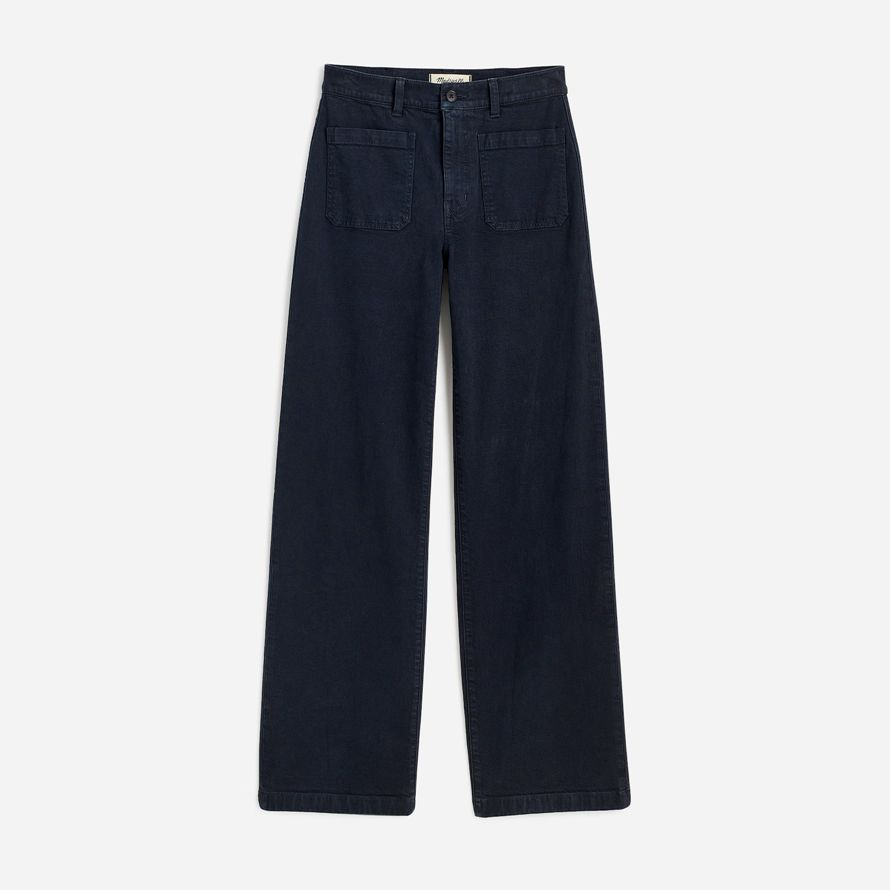 black madewell the emmett wide-leg womens pants