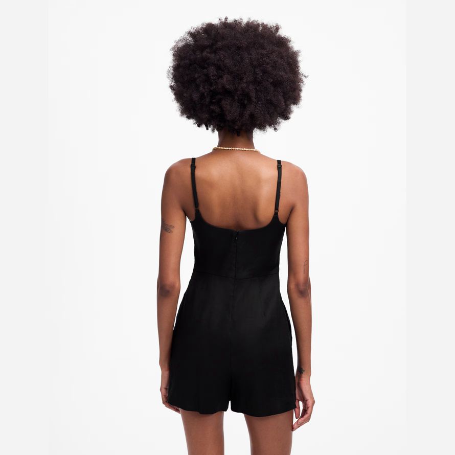 madewell squareneck womens romper black