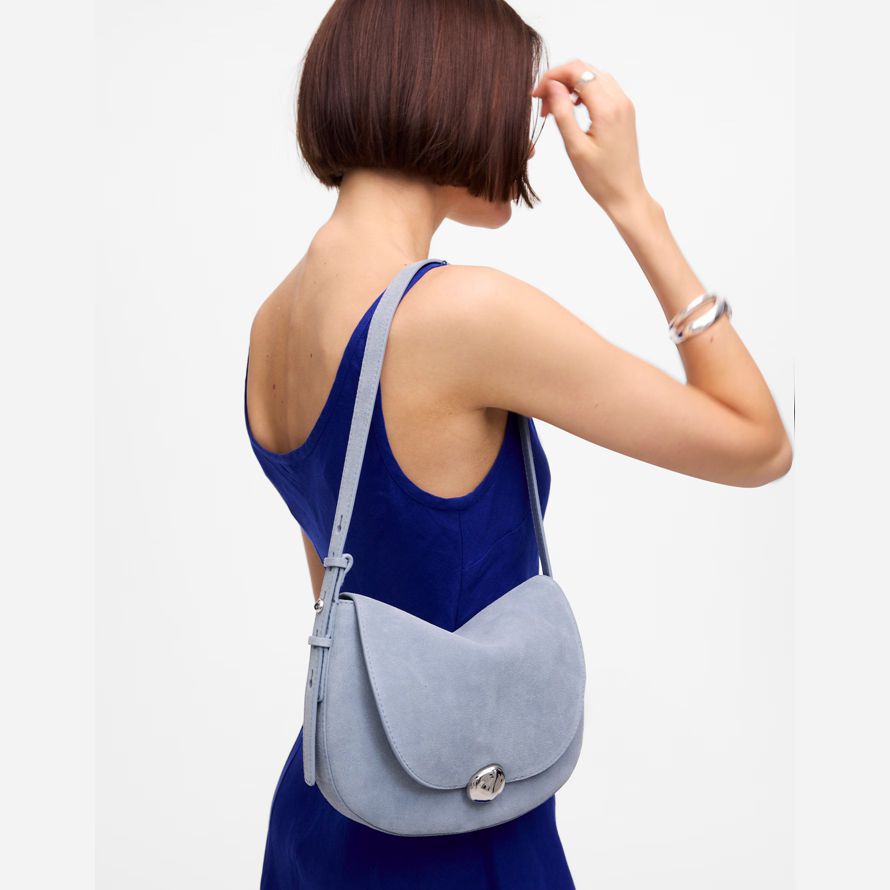 light blue madewell the dakota womens saddle bag