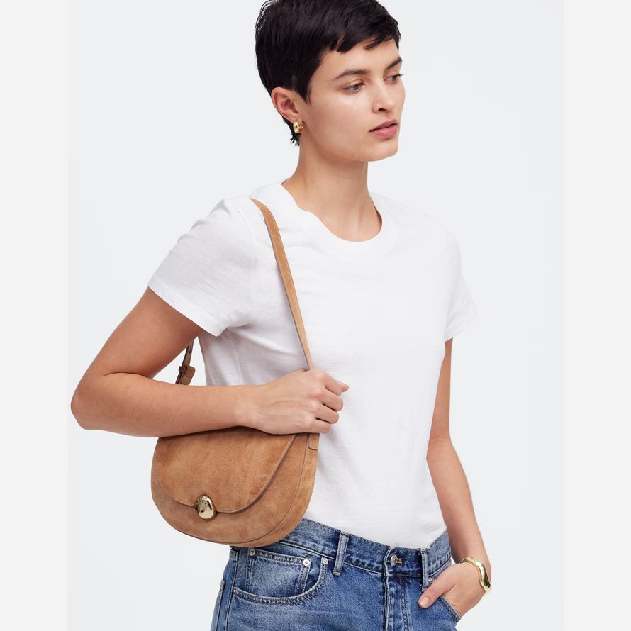 brown womens madewell the dakota saddle bag
