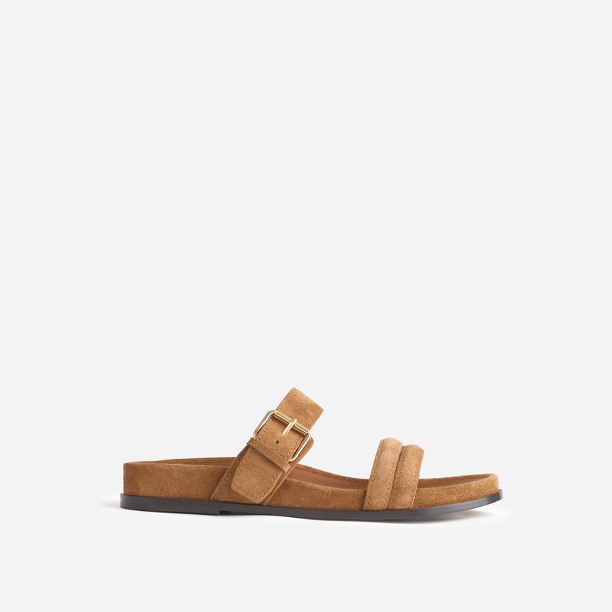 madewell the dara double-strap slide womens sandals brown