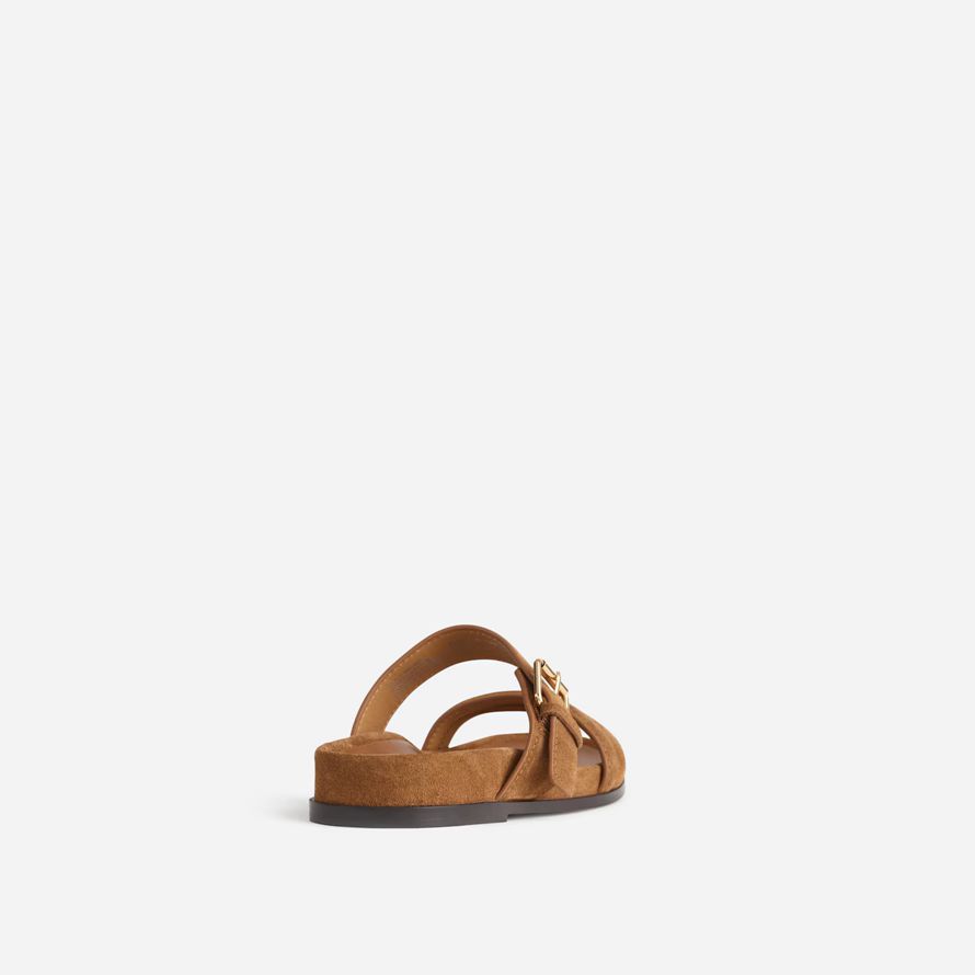 madewell the dara double-strap slide womens sandals brown