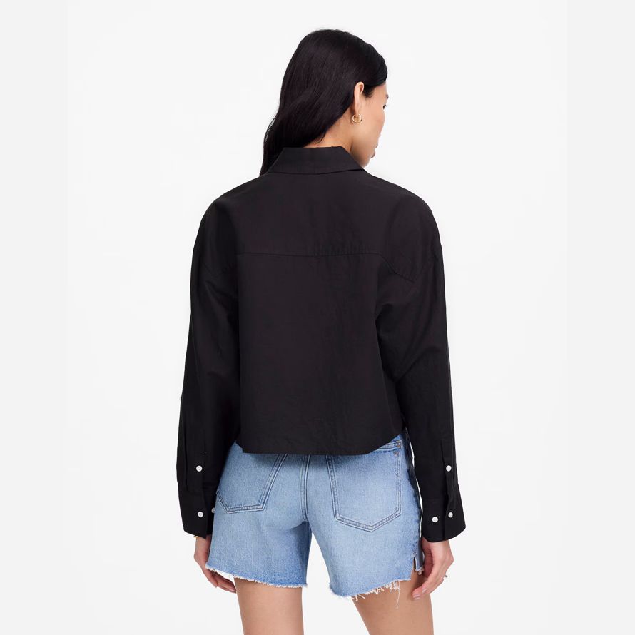 madewell straight-hem womens shirts black