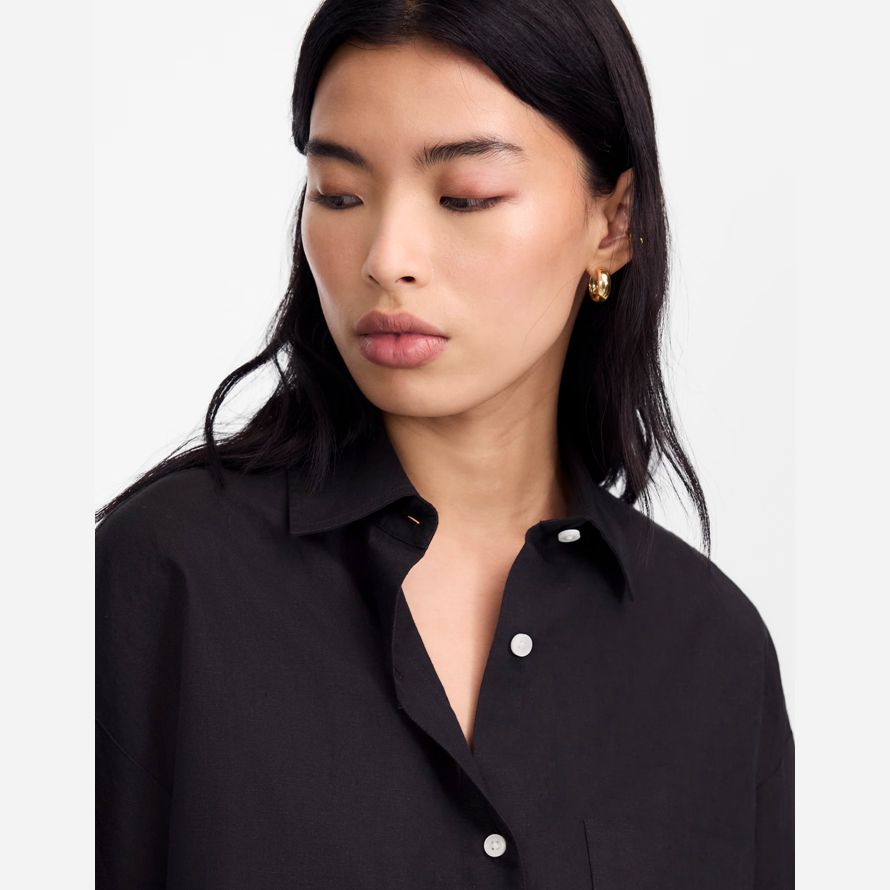 madewell straight-hem womens shirts black