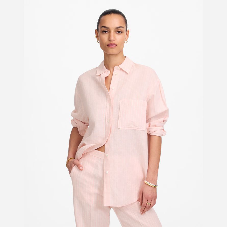rose madewell oversized button-up womens shirts