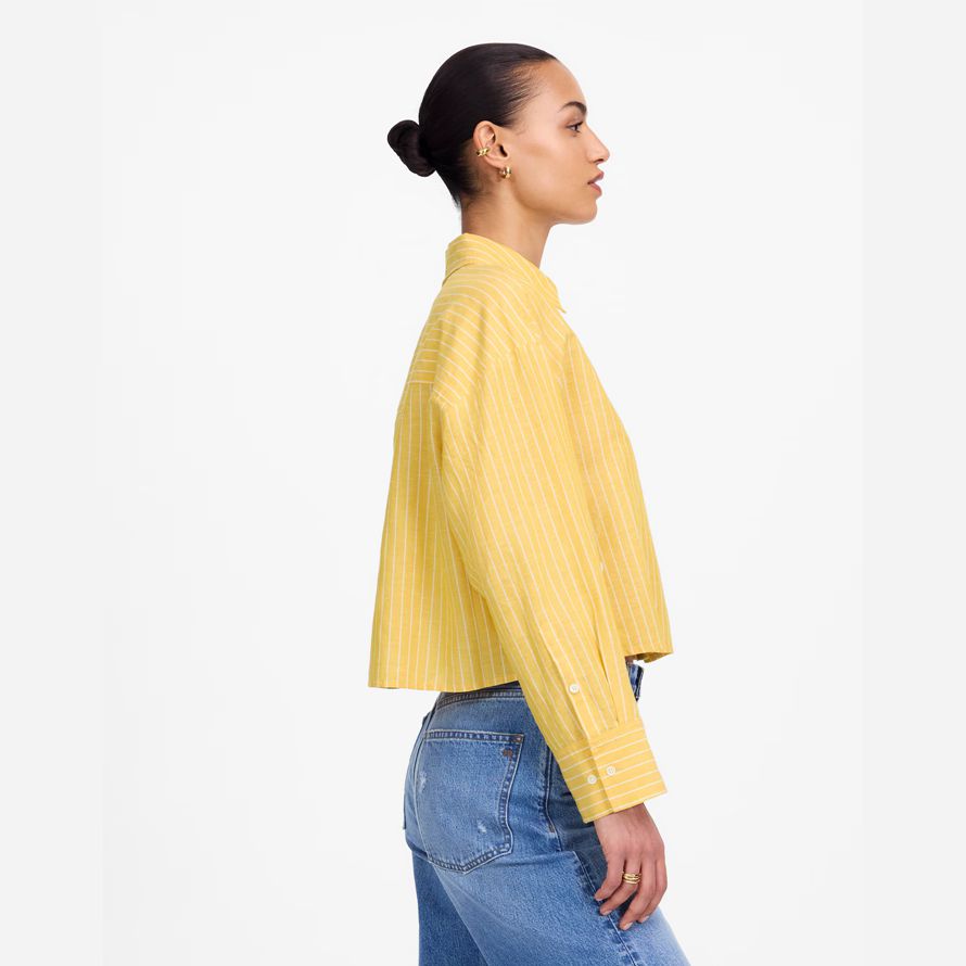 madewell straight-hem womens shirts yellow