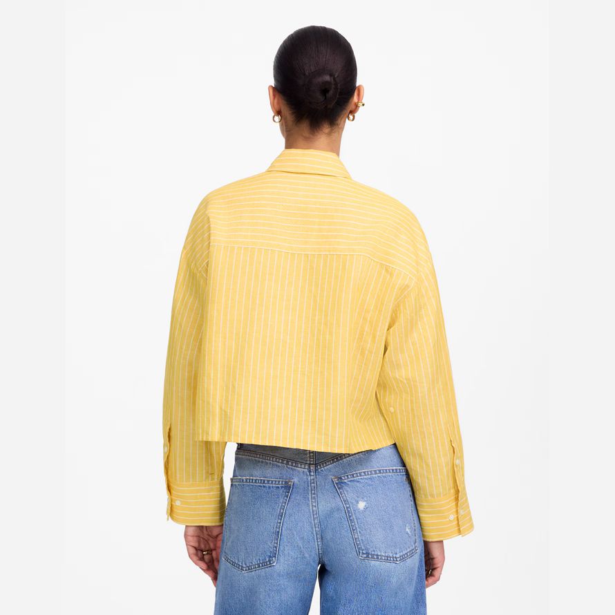 madewell straight-hem womens shirts yellow