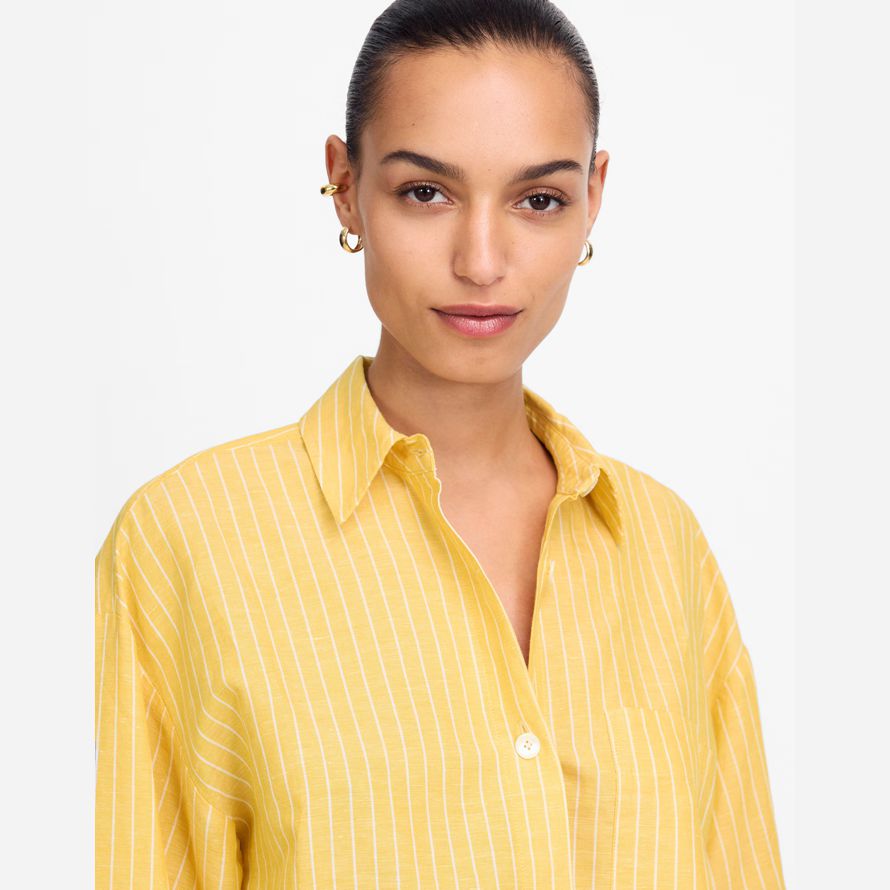 madewell straight-hem womens shirts yellow