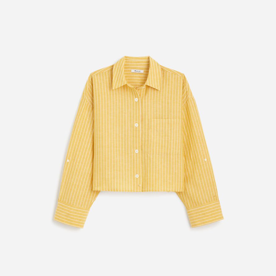 madewell straight-hem womens shirts yellow