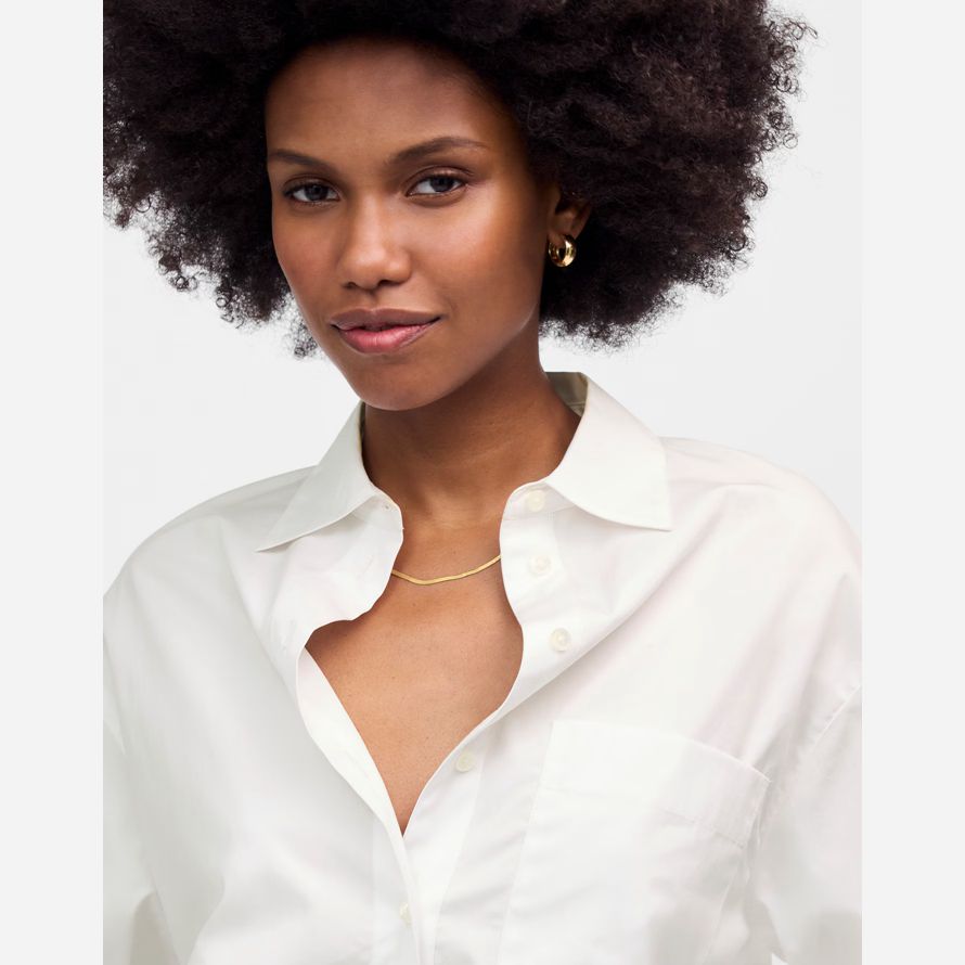 white womens madewell oversized button-up shirts
