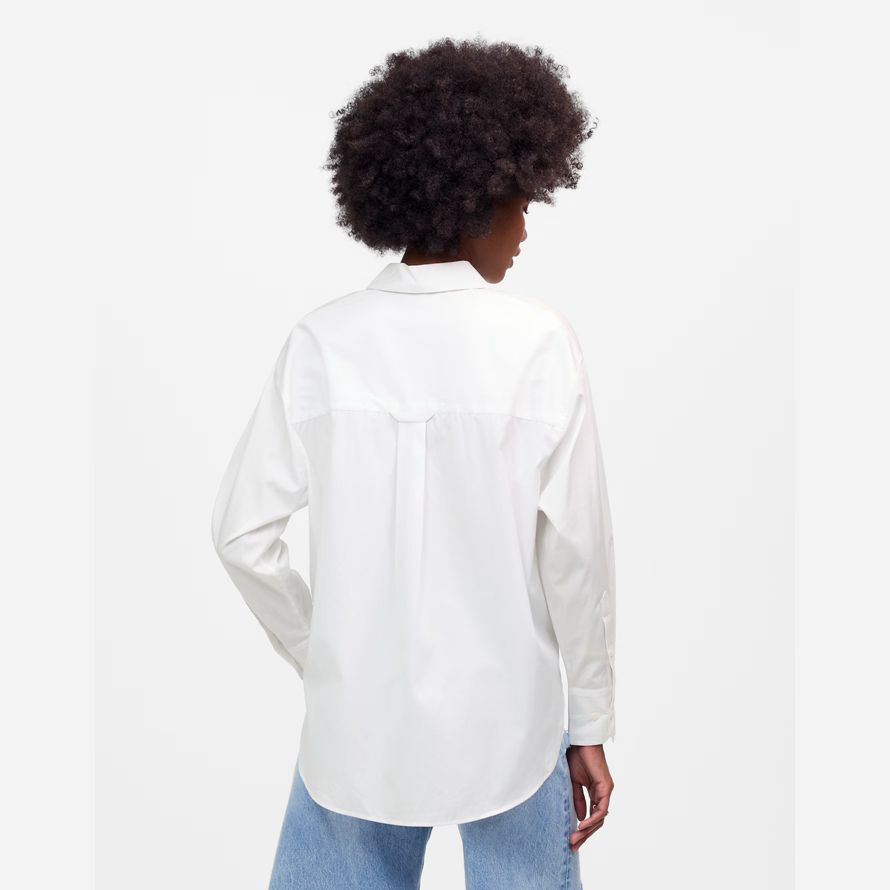 white womens madewell oversized button-up shirts