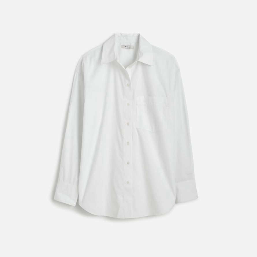 white womens madewell oversized button-up shirts
