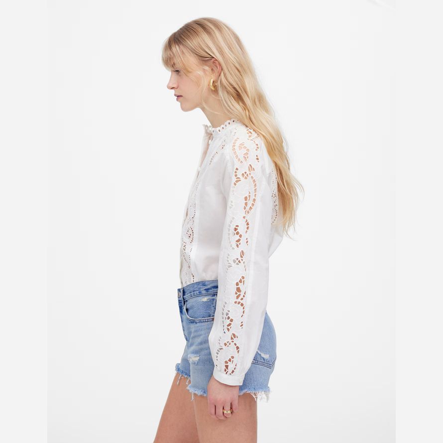 madewell the brynn womens shorts light blue