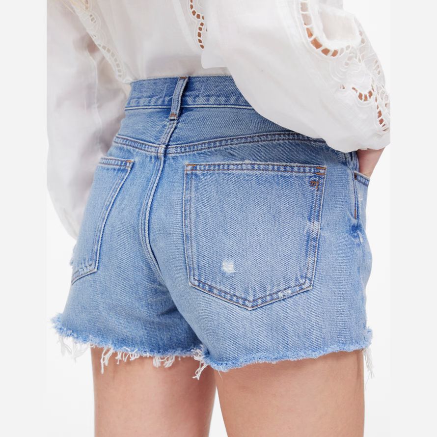 madewell the brynn womens shorts light blue