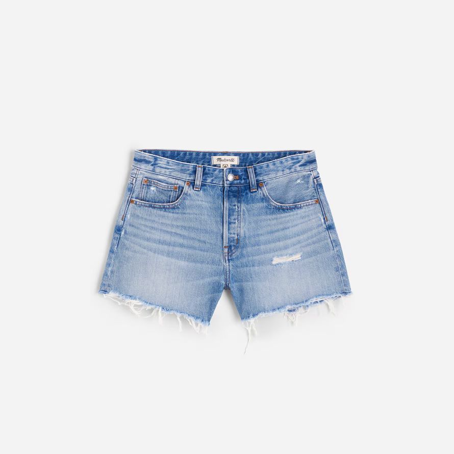 madewell the brynn womens shorts light blue
