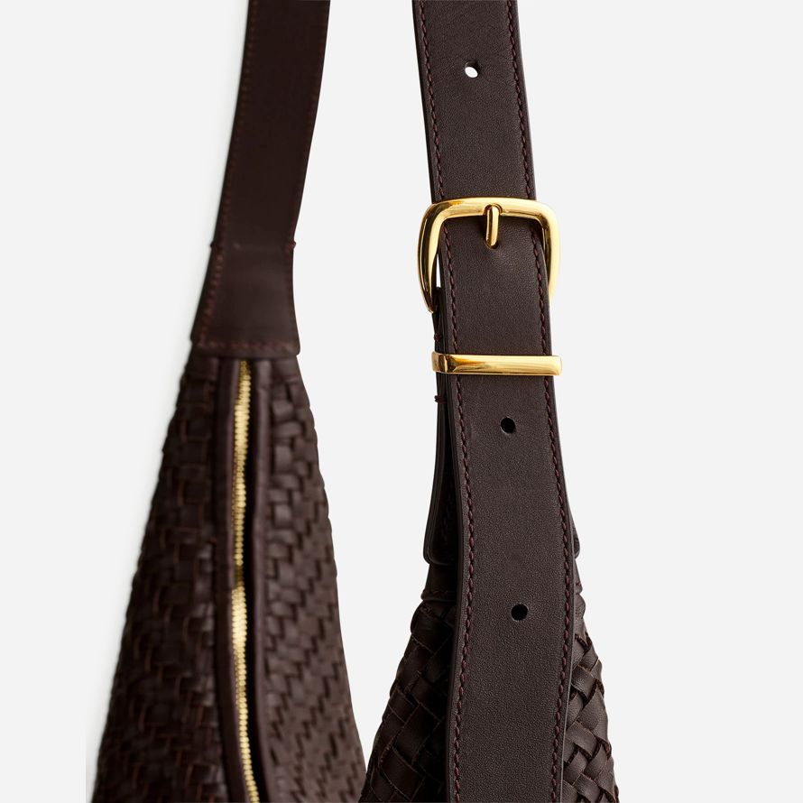 chocolate madewell the essential curve womens shoulder bag