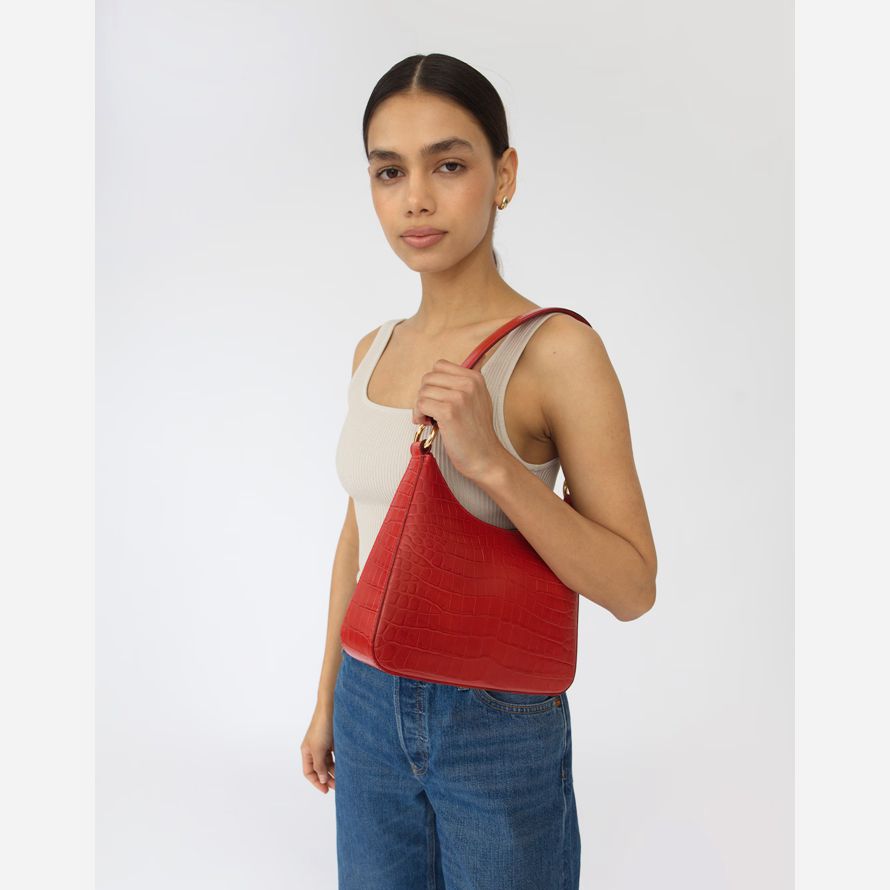 red madewell hyer goods luxe medium womens shoulder bag