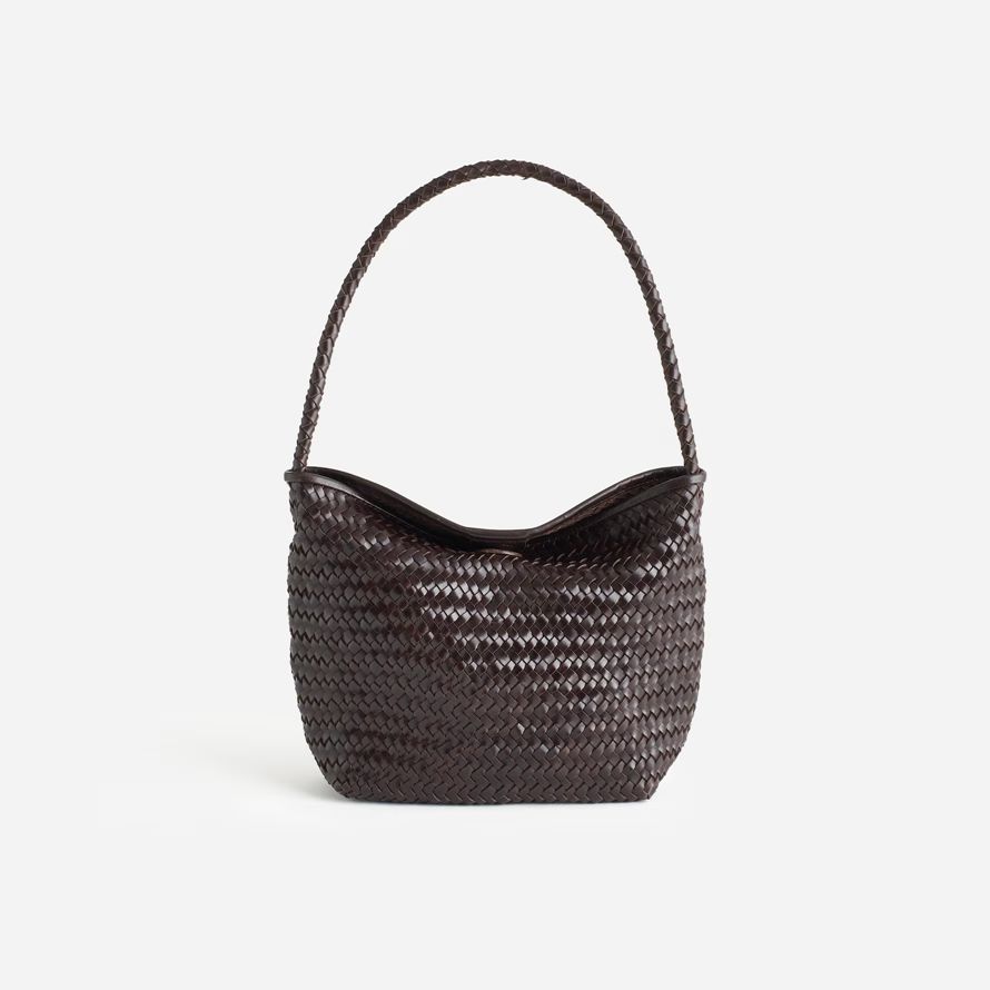 madewell the handwoven womens shoulder bag chocolate