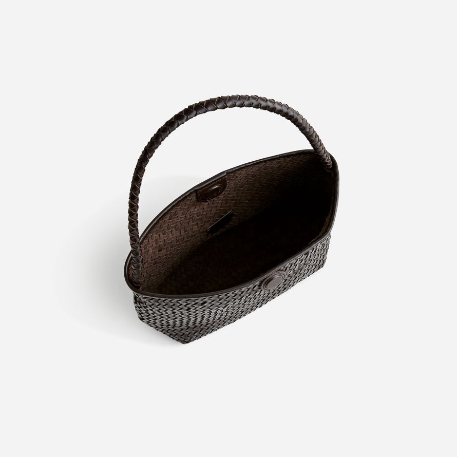 madewell the handwoven womens shoulder bag chocolate
