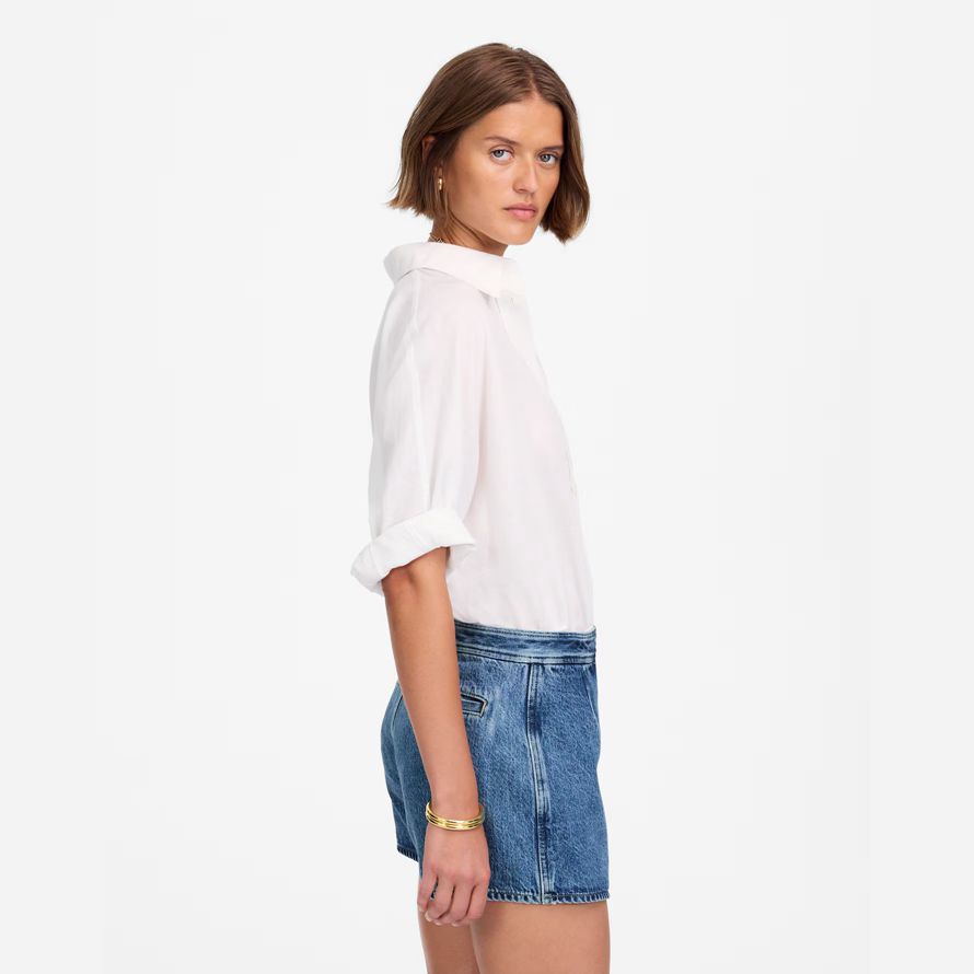 blue womens madewell denim micro mini skirt