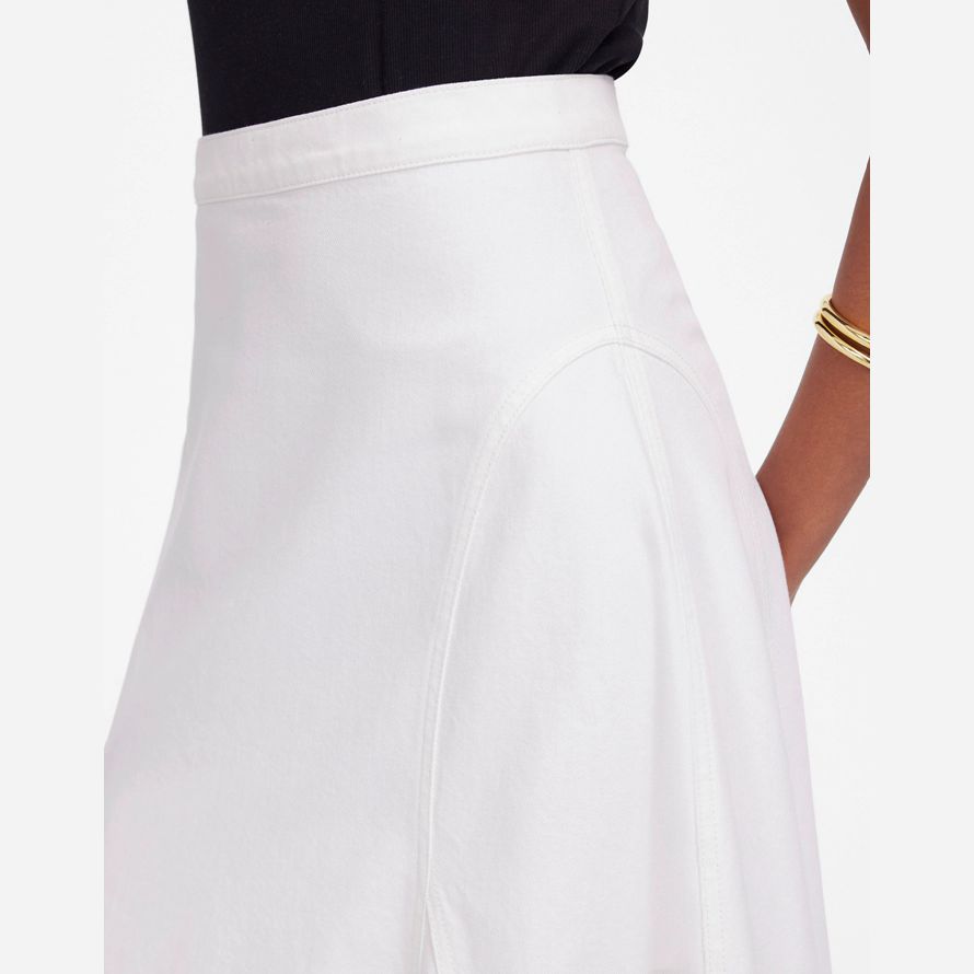 white madewell fluted midi womens skirt
