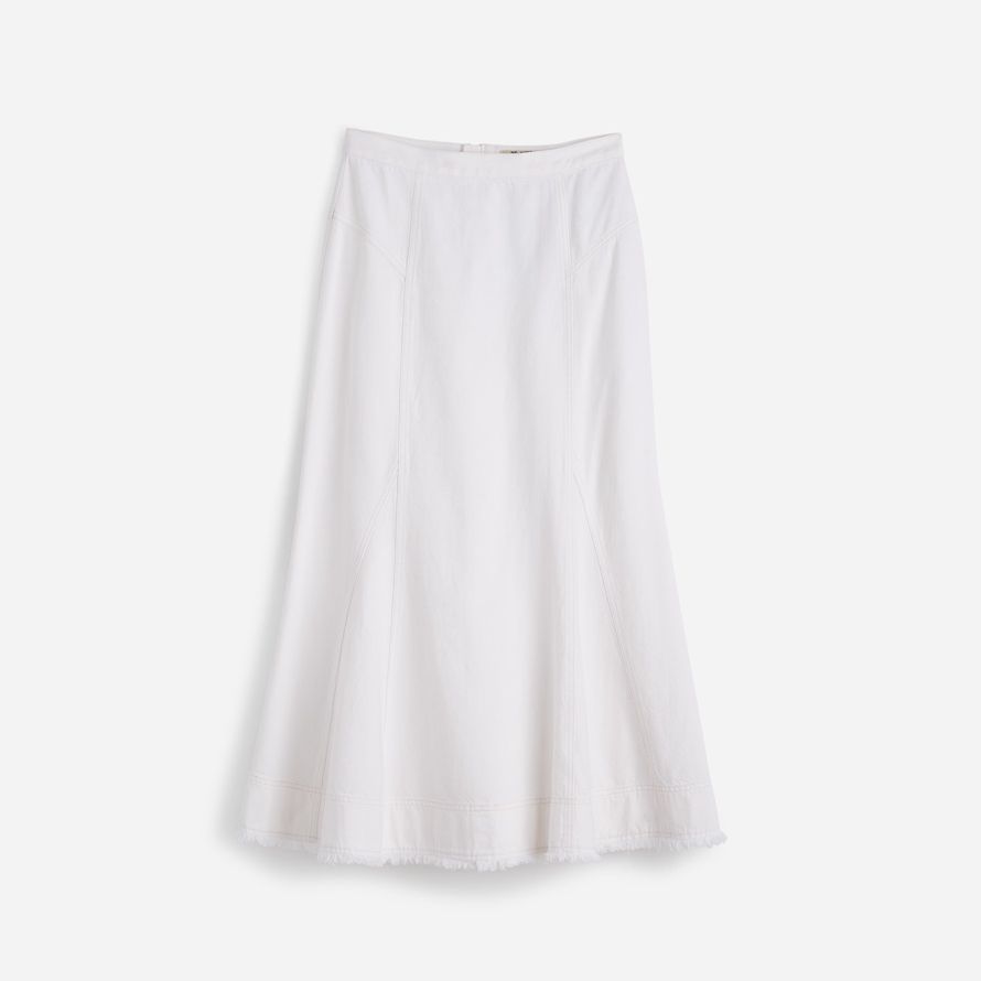 white madewell fluted midi womens skirt