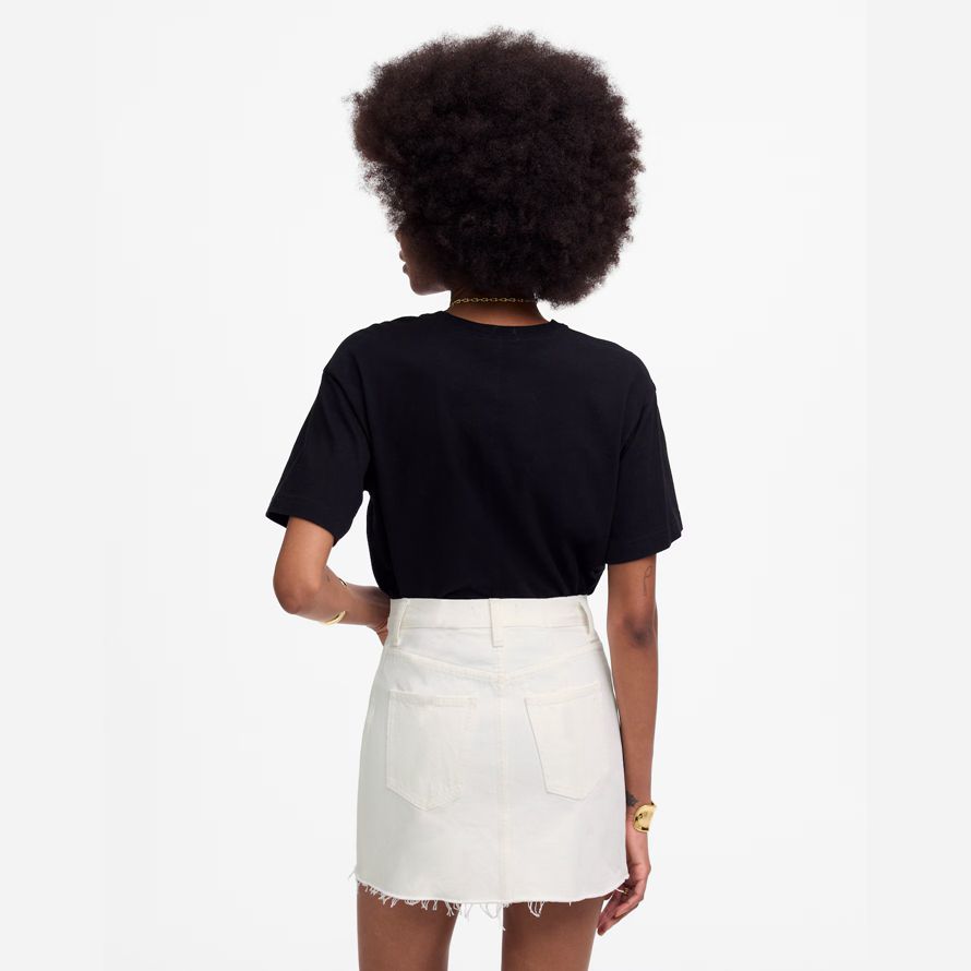 madewell raw-hem mini womens skirt white