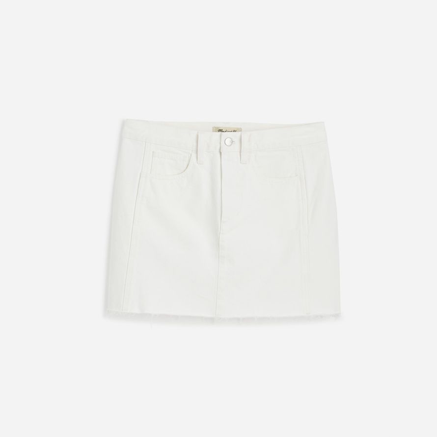 madewell raw-hem mini womens skirt white