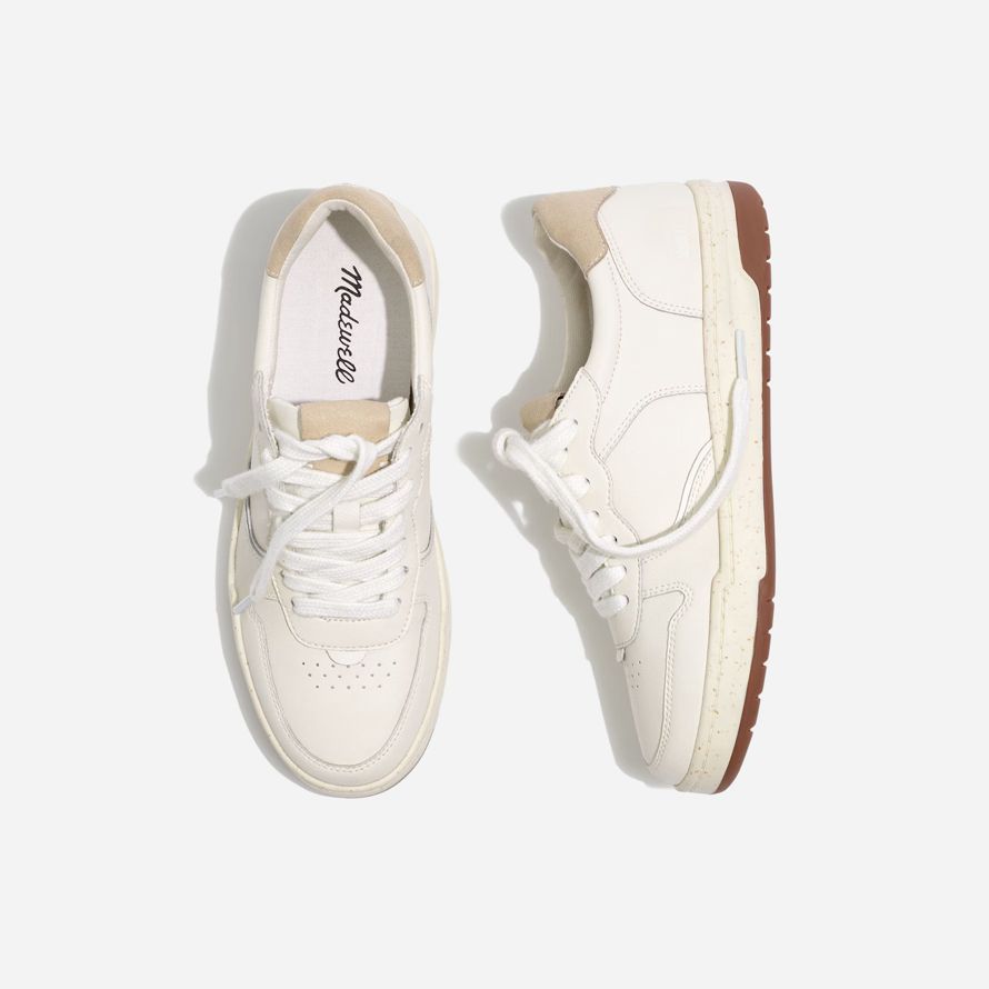 white womens madewell court leather sneakers