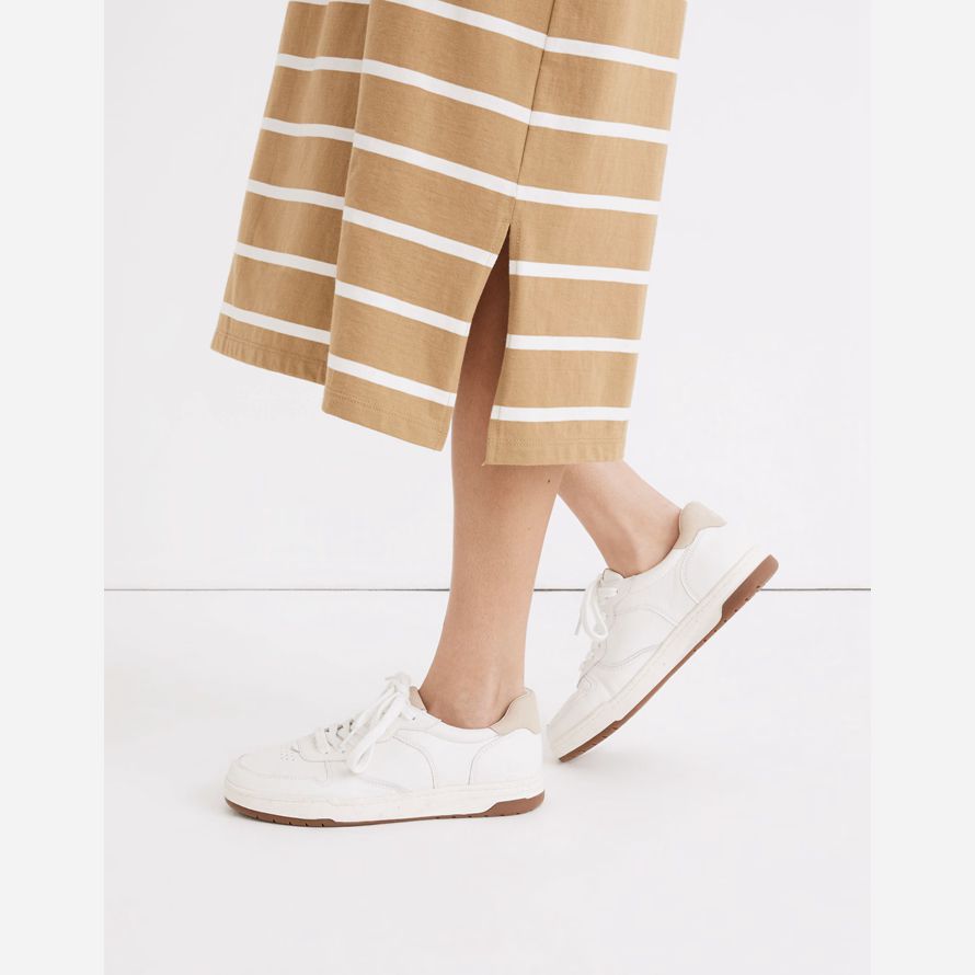 white womens madewell court leather sneakers