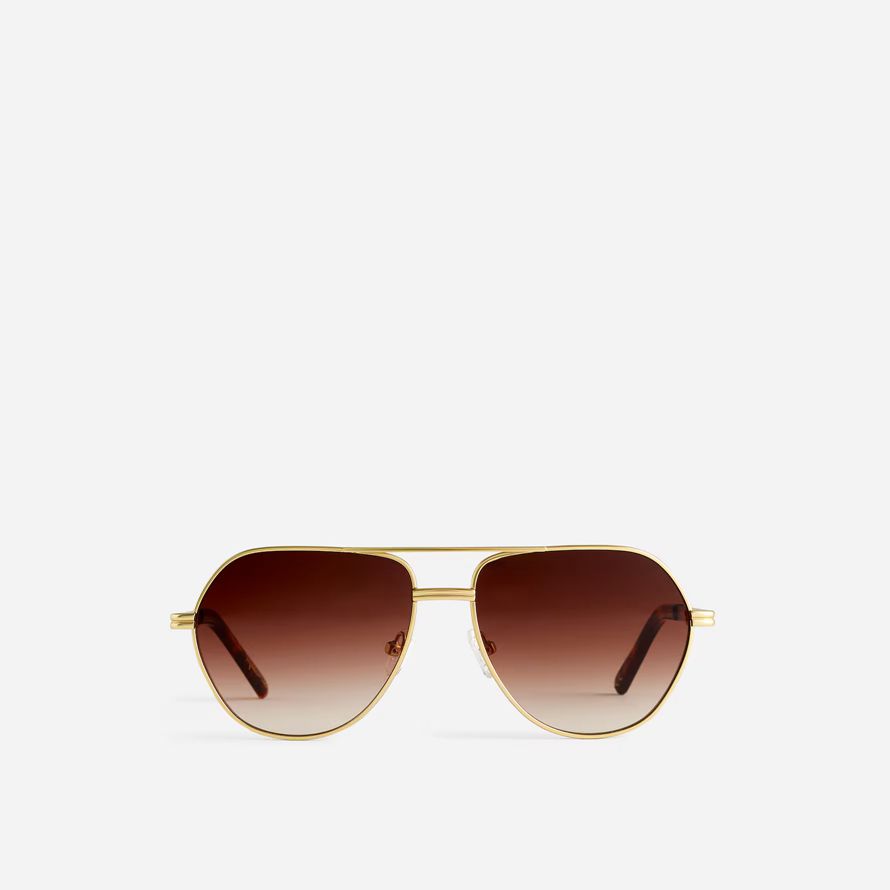 brown madewell wire frame aviator womens sunglasses