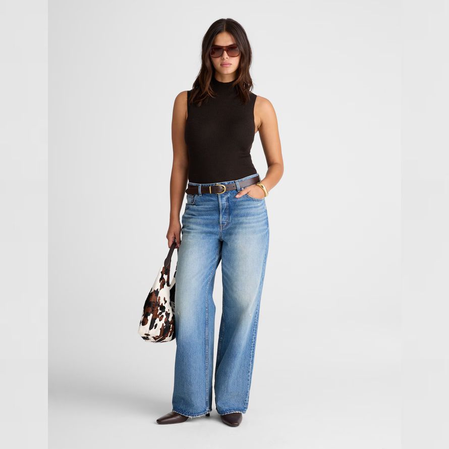 madewell merino wool-silk sleeveless womens sweater black
