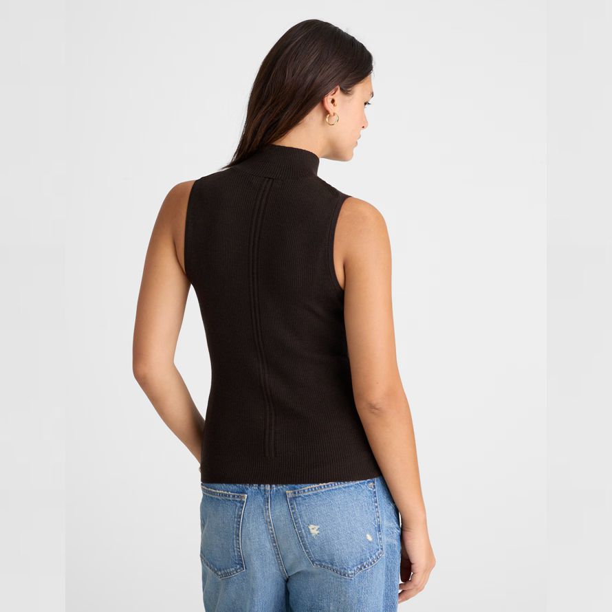 madewell merino wool-silk sleeveless womens sweater black