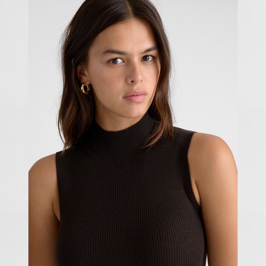 madewell merino wool-silk sleeveless womens sweater black