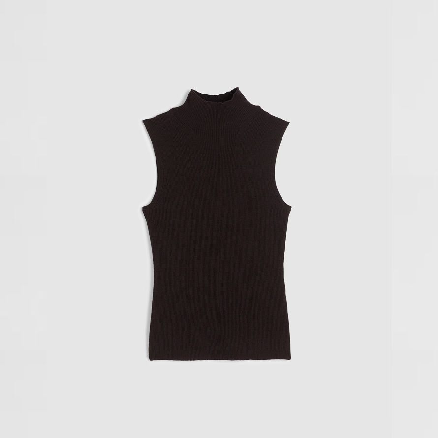 madewell merino wool-silk sleeveless womens sweater black