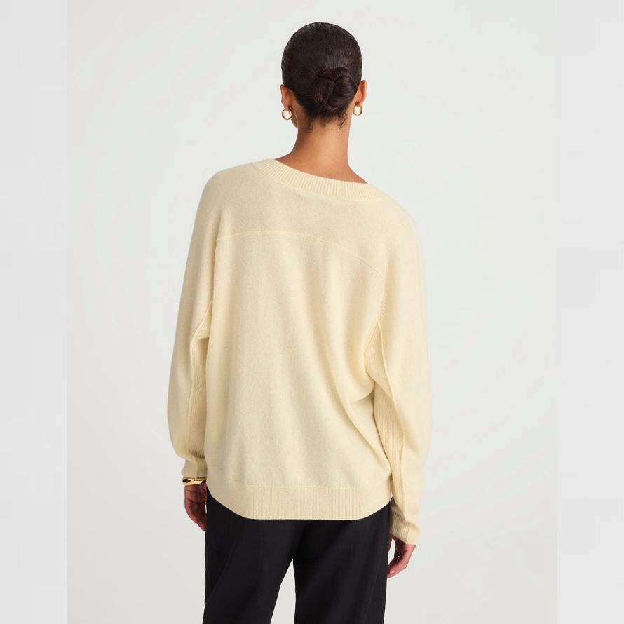cream womens madewell cashmere v-neck sweater