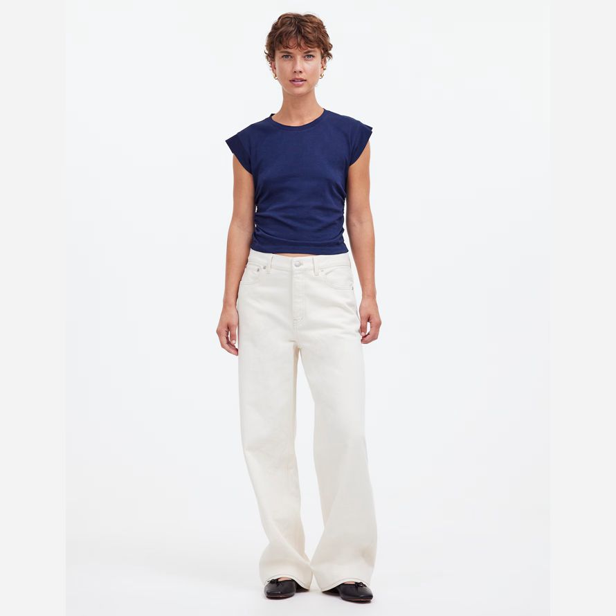 madewell side-cinch muscle womens t-shirts navy