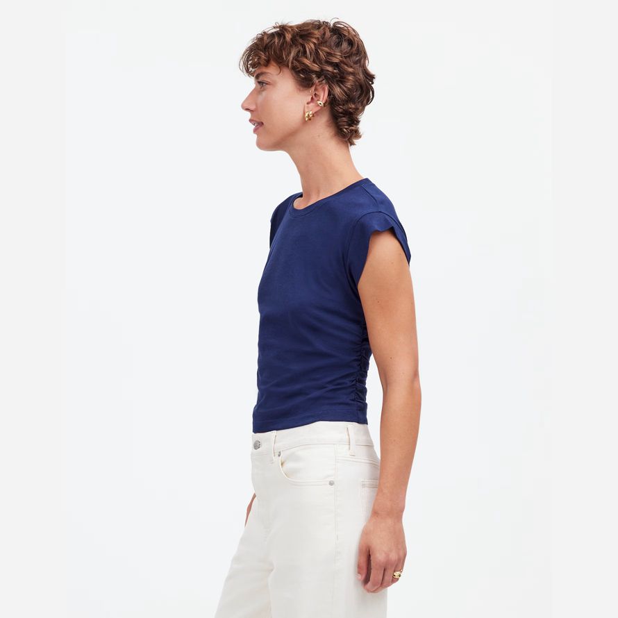 madewell side-cinch muscle womens t-shirts navy