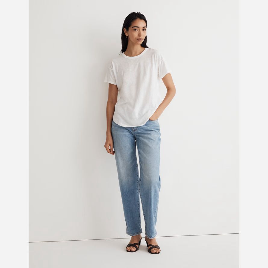 white madewell whisper cotton v-neck womens t-shirts