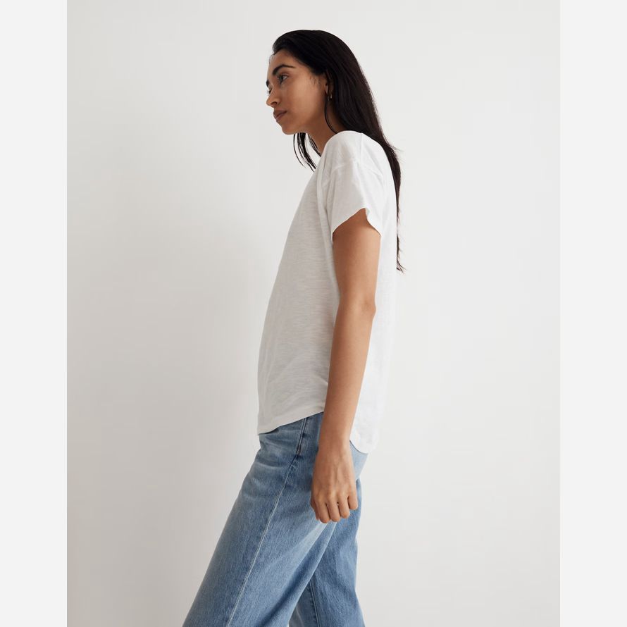 white madewell whisper cotton v-neck womens t-shirts